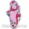 H1689 Red SeaHorse Floating Locket Charm