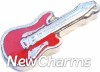 H1690 Little Red Electric Guitar Floating Locket Charm