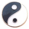 H1700 Yin Yang Gold Trim Floating Locket Charm