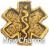 H3001 Gold Medical Symbol Star Of Life Floating Locket Charm