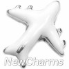 H3116 White Airplane Floating Locket Charm