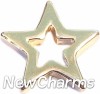 H3123 Gold Open Star Floating Locket Charm
