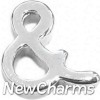 H3128 Silver Ampersand Floating Locket Charm