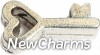 H4019 Heart Key Silver Floating Locket Charm