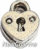 H4020 Heart Lock Silver Floating Locket Charm