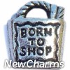 H4045 Born To Shop Floating Locket Charm