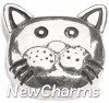 H4050 Cute Cat Face Floating Locket Charm