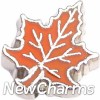 H4502 Orange Leaf Floating Locket Charm