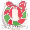 H4522 Wreath Red and Green Floating Locket Charm