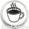 H4540 Black And White Coffee Cup Floating Locket Charm
