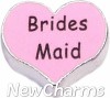 H4544 Bridesmaid Pink Heart Floating Locket Charm