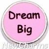 H4552 Dream Big Pink Circle Floating Locket Charm