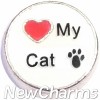 H4557 Love My Cat Circle Floating Locket Charm
