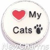 H4558 Love My Cats Circle Floating Locket Charm