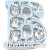 Fancy CZ Letter B Floating Locket Charm