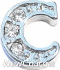 Fancy CZ Letter C Floating Locket Charm