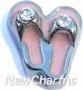 H5011 Pink Flip Flops With Crystal Floating Locket Charm