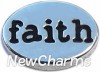 H5014 Faith Silver Oval Floating Locket Charm