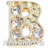Fancy CZ Letter B Floating Locket Charm