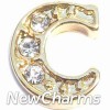 Fancy CZ Letter C Floating Locket Charm