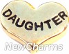 H5036gold Daughter Gold Heart Floating Locket Charm
