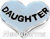 H5036silver Daughter Silver Heart Floating Locket Charm