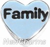 H5037silver Family Silver Heart Floating Locket Charm