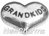 H5038silver Grandkids Silver heart Floating Locket Charm
