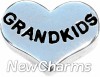 H5038silver Grandkids Silver heart Floating Locket Charm