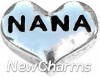 H5043silver Nana Silver Heart Floating Locket Charm