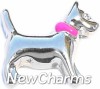H5046 Dog Pink Collar Floating Locket Charm