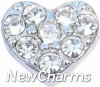 H5049 Clear CZ Heart Floating Locket Charm