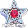 H5053 Red CZ Star Floating Locket Charm