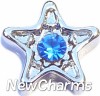 H5054 Blue CZ Star Floating Locket Charm