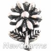 H5088 Silver Daisy Flower Floating Locket Charm