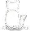 H5092 White Cat Floating Locket Charm