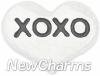 H5108 XOXO Silver Heart Floating Locket Charm