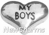 H5112 My Boys Silver Heart Floating Locket Charm