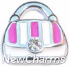 H5134 Pink And White Purse Floating Locket Charm