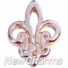 H6123 Rose Gold Fleur De Lis Floating Locket Charm