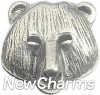 H6144 Silver Bear Face Floating Locket Charm