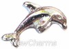 H6204 Silver Dolphin Floating Locket Charm