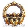 H6213 Vintage Gold Claddagh Heart Floating Locket Charm