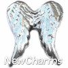 H6504 Silver Angel Wings Floating Locket Charm