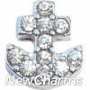H6507 Anchor With Stones Floating Locket Charm