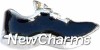 H6510 Black Running Shoe Floating Locket Charm