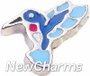 H6521 Blue Hummingbird Floating Locket Charm