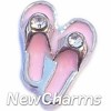 H6526 Pink Flip Flops Floating Locket Charm