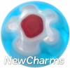 H6601 Blue Swirl Circle Stones Floating Locket Charm