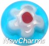 H6601 Blue Swirl Circle Stones Floating Locket Charm